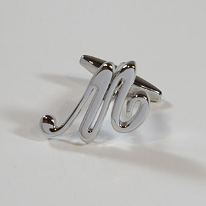 Gemelli Cufflink Letter M 100% Ottone